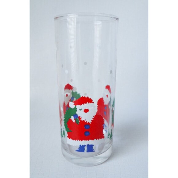 4 Vintage Christmas Santa Claus Drinking Glasses Tumblers - Picture 2 of 5
